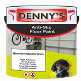 Denny's Floor Paint For Grip Coating Colour- Machinery Industrial Green - Anti-Slip Hardwearing Safe