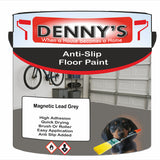 Denny's Floor Paint For Grip Coating Colour- Magnetic Lead Grey - Anti-Slip Hardwearing Safe