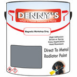 Denny's High Temp Paint For Grilles Colour- Magnetic Workshop Grey - Heatproof Rustguard Durable