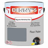 Denny's Floor Paint For Sheds Colour- Magnetic Workshop Grey - Durable Anti-Slip Weatherproof
