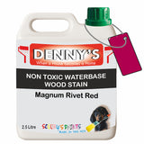 Denny's Stain Paint For Fences Colour- Magnum Rivet Red - Weatherproof Uv-Safe Protect