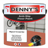 Denny's Floor Paint For Grip Coating Colour- Magnum Tornado Red - Anti-Slip Hardwearing Safe