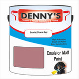 Denny's Emulsion Paint For Walls Colour- Scarlet Charm Red - Matte Wipe-Clean Durable Coverage