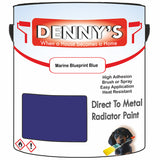 Denny's High Temp Paint For Pipes Colour- Marine Blueprint Blue - Heatproof Corrosionguard Durable