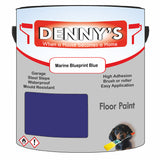 Denny's Floor Paint For Sheds Colour- Marine Blueprint Blue - Durable Anti-Slip Weatherproof