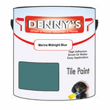 Denny's Tile Paint For Kitchen Tile Colour- Marine Midnight Blue - Wipe-Clean Grease-Resistant Refresh