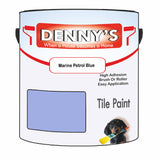 Denny's Tile Paint For Kitchen Tile Colour- Marine Petrol Blue - Wipe-Clean Grease-Resistant Refresh