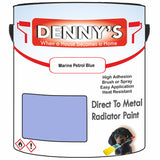 Denny's High Temp Paint For Radiators Colour- Marine Petrol Blue - Heatproof No-Yellow Durable