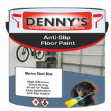 Denny's Floor Paint For Grip Coating Colour- Marine Steel Blue - Anti-Slip Hardwearing Safe