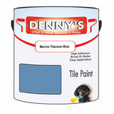 Denny's Tile Paint For Bathroom Tile Colour- Marine Titanium Blue - Moistureproof Easy-Clean Makeover