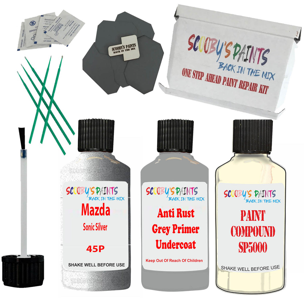FOR Mazda Sonic Silver Touch Up Paint Code 45P Scratch Repair Kit ...