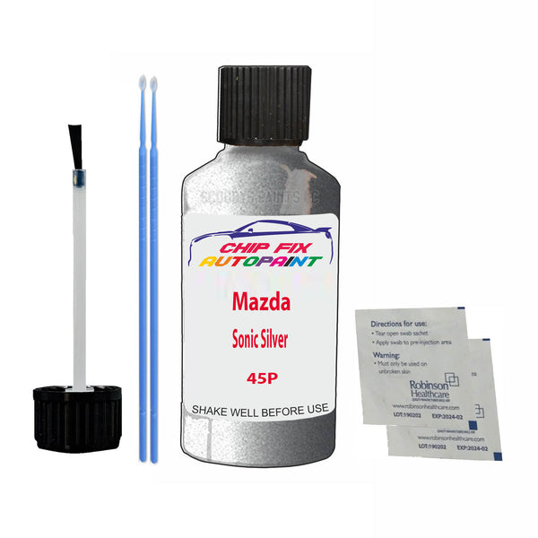 Mazda Sonic Silver Touch Up Paint Code 45P Scratch Repair Kit
