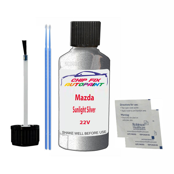 Mazda Sunlight Silver Touch Up Paint Code 22V Scratch Repair Kit