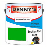 Denny's Emulsion Paint For Ceilings Colour- Basil Natural Fresh Green - Matte Low-Splatter Stain-Hide Bright