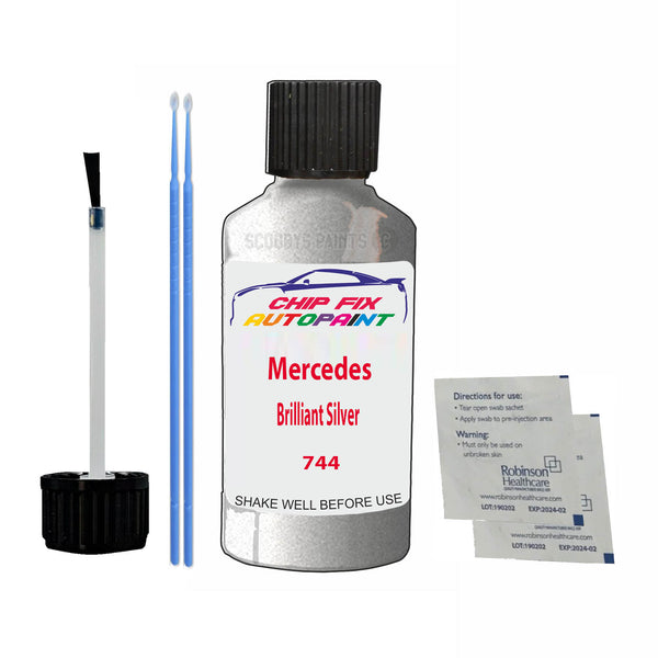 Mercedes-Benz 744 Brilliant Silver Touch Up Paint Kit – With Primer & Lacquer – INTERNATIONAL PAINT SUPPLIERS