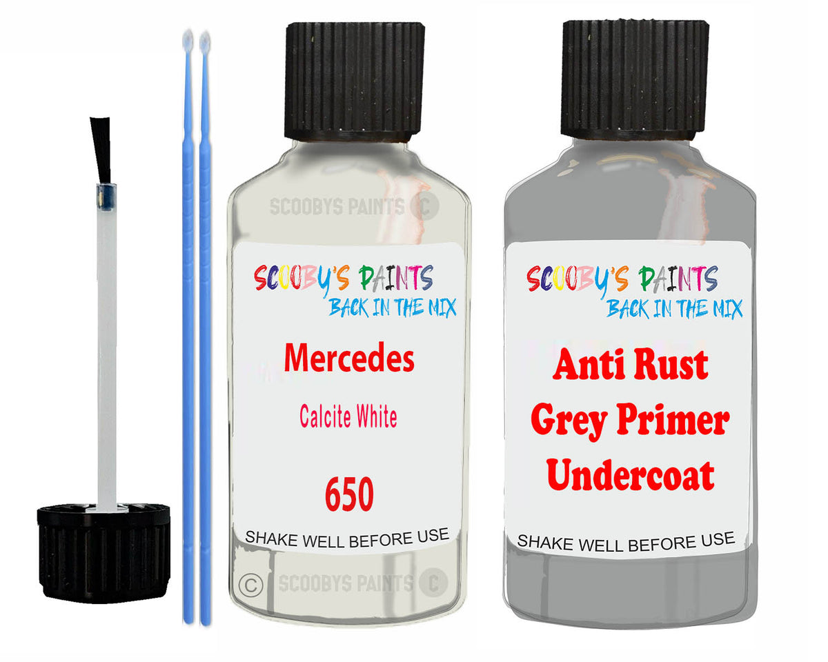 FOR Mercedes Calcite White Touch Up Paint Code 650 Scratch Repair Kit