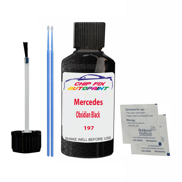 Mercedes Obsidian Black Touch Up Paint Code 197 Scratch Repair Kit