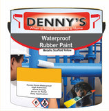 Denny's Waterpoof Paint For Ponds Colour- Metallic Scaffold Yellow - Waterproof Fish-Safe Leakstop