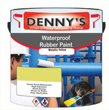 Denny's Waterpoof Paint For Ponds Colour- Metallic Yellow - Waterproof Fish-Safe Leakstop
