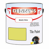 Denny's Tile Paint For Bathroom Tile Colour- Metallic Yellow - Moistureproof Easy-Clean Makeover