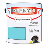 Denny's Tile Paint For Bathroom Tile Colour- Midnight Blueprint Blue - Moistureproof Easy-Clean Makeover