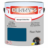 Denny's Floor Paint For Sheds Colour- Midnight Chilled Blue - Durable Anti-Slip Weatherproof