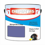 Denny's Plastic Paint For Windows Colour- Midnight Marine Blue - Weatherproof Fade-Safe Upvc