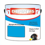 Denny's Plastic Paint For Windows Colour- Midnight Workshop Blue - Weatherproof Fade-Safe Upvc