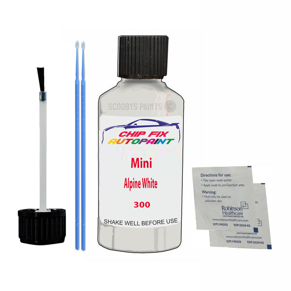 Mini Alpine White Touch Up Paint Code 300 Scratch Repair Kit