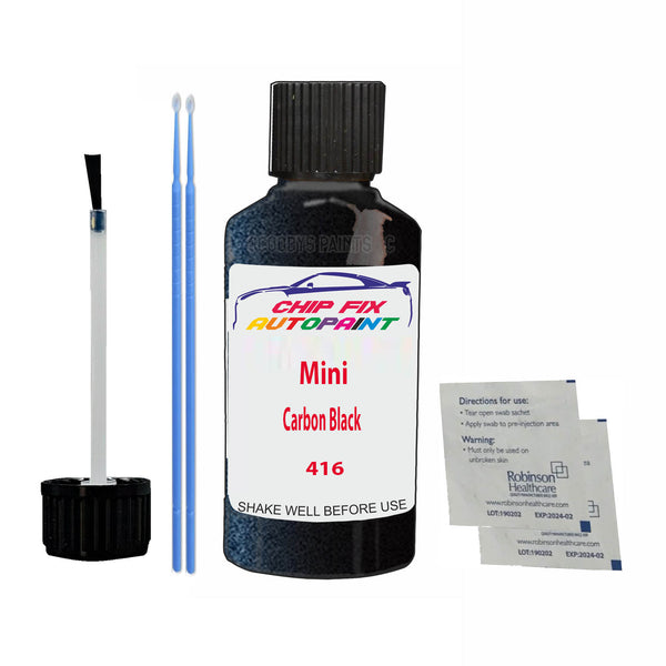 Mini Carbon Black Touch Up Paint Code 416 Scratch Repair Kit