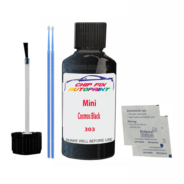 Mini Cosmos Black Touch Up Paint Code 303 Scratch Repair Kit