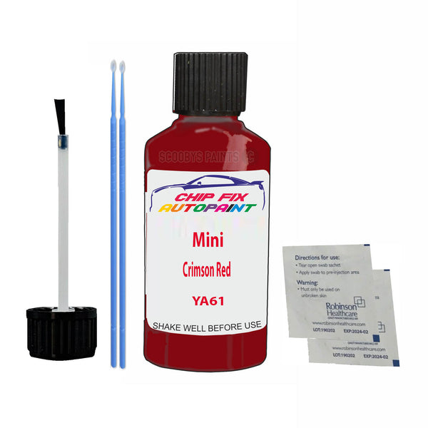 Mini Crimson Red Touch Up Paint Code YA61 Scratch Repair Kit