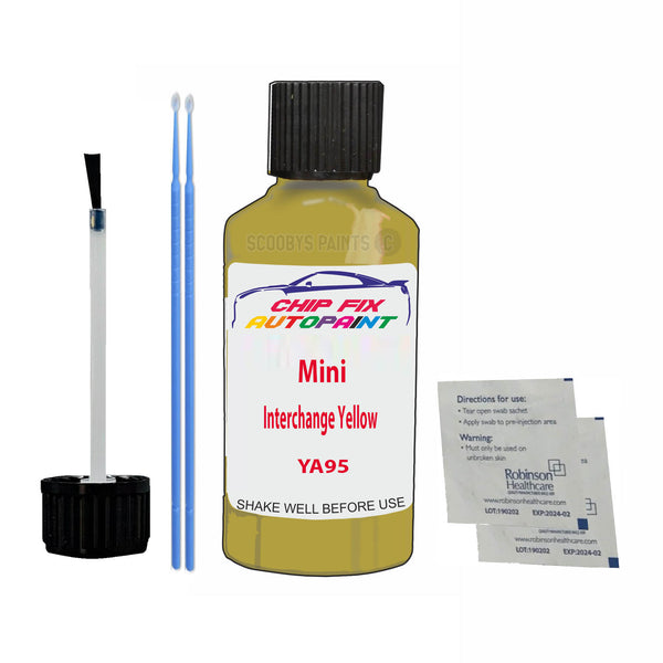 Mini Interchange Yellow Touch Up Paint Code YA95 Scratch Repair Kit