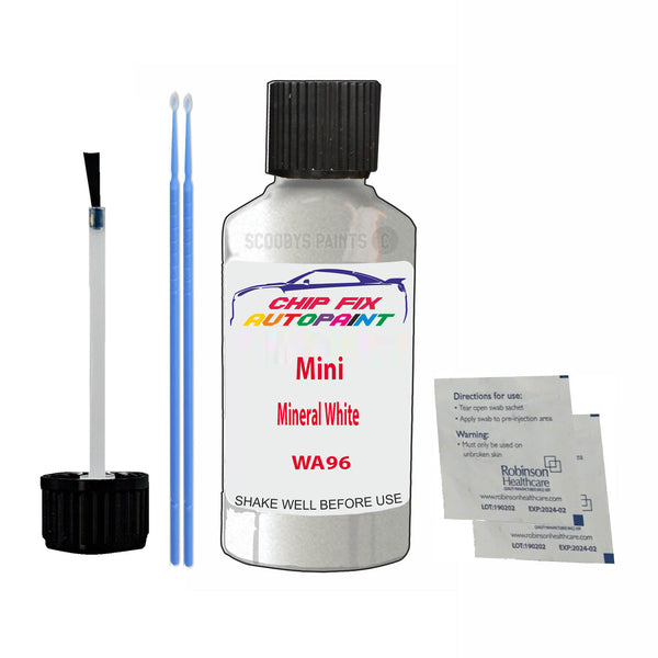 Mini Mineral White Touch Up Paint Code WA96 Scratch Repair Kit