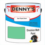 Denny's Emulsion Paint For Ceilings Colour- Dew Thyme Green - Matte Low-Splatter Stain-Hide Bright