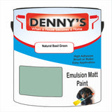 Denny's Emulsion Paint For Ceilings Colour- Natural Basil Green - Matte Low-Splatter Stain-Hide Bright