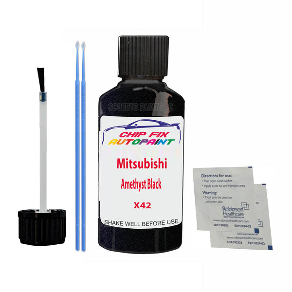 Mitsubishi Amethyst Black Touch Up Paint Code X42 Scratch Repair Kit