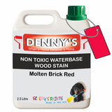Denny's Stain Paint For Fences Colour- Molten Brick Red - Weatherproof Uv-Safe Protect