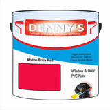 Denny's Plastic Paint For Windows Colour- Molten Brick Red - Weatherproof Fade-Safe Upvc