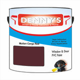 Denny's Plastic Paint For Windows Colour- Molten Cargo Red - Weatherproof Fade-Safe Upvc