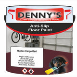 Denny's Floor Paint For Grip Coating Colour- Molten Cargo Red - Anti-Slip Hardwearing Safe