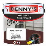 Denny's Floor Paint For Grip Coating Colour- Molten Engine Red - Anti-Slip Hardwearing Safe