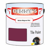Denny's Tile Paint For Bathroom Tile Colour- Molten Magnum Red - Moistureproof Easy-Clean Makeover