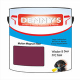 Denny's Plastic Paint For Windows Colour- Molten Magnum Red - Weatherproof Fade-Safe Upvc