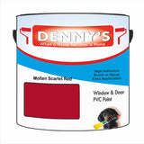 Denny's Plastic Paint For Windows Colour- Molten Scarlet Red - Weatherproof Fade-Safe Upvc