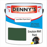 Denny's Emulsion Paint For Walls Colour- Laurel Moss Thyme Green - Matte Wipe-Clean Durable Coverage