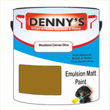 Denny's Emulsion Paint For Ceilings Colour- Woodland Canvas Olive - Matte Low-Splatter Stain-Hide Bright