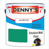 Denny's Emulsion Paint For Walls Colour- Laurel Mint Green - Matte Wipe-Clean Durable Coverage