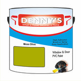 Denny's Plastic Paint For Windows Colour- Moss Olive - Weatherproof Fade-Safe Upvc