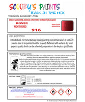 NIGHTFIRE RED Aerosol Spray Paint Code 916 Classic Rover Model Maestro Automotive Restorative Paint Vehicle Touch-Up Rover 916 Paint Car Restoration DIY Auto Painting Classic Car Refinishing High-Quality Spray Paint Automotive Finish Vehicle Restoration Supplies Custom Car Paint Auto Body Paint Aerosol Can Automotive Refinishing Paint for Classic Cars